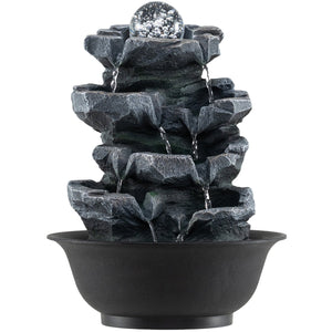 Tabletop Water Fountain with Rolling Crystal Ball and Color-Changing LED Light-D view 4