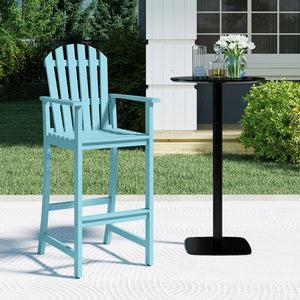 Tall Adirondack Chair with Armrests and Footrest for Deck-Turquoise view 2