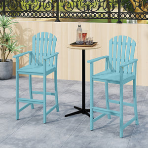 Tall Adirondack Chair with Armrests and Footrest for Deck-Turquoise view 3