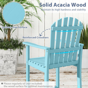 Tall Adirondack Chair with Armrests and Footrest for Deck-Turquoise view 6