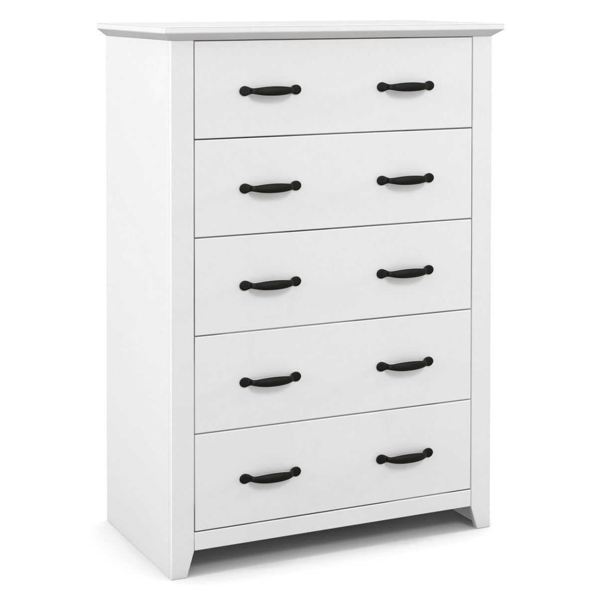 Tall Storage Dresser with 5 Pull-out Drawers for Bedroom Living Room-White view 4