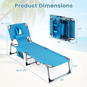 Tanning Chair with Face Arm Holes Folding Chair-Navy view 4
