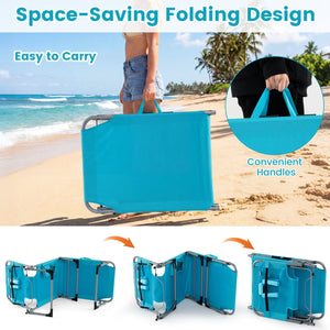 Tanning Chair with Face Arm Holes Folding Chair-Turquoise view 6