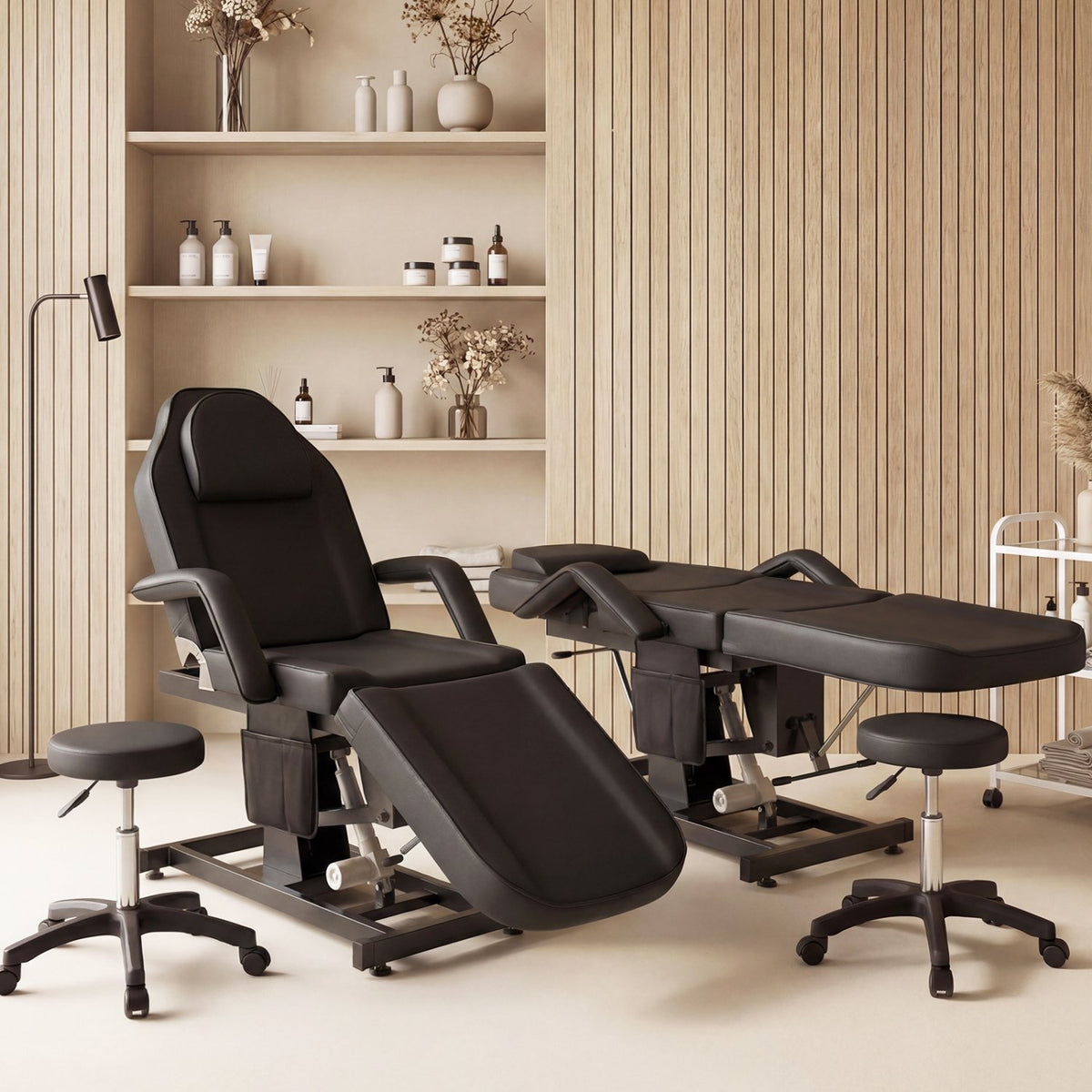Tattoo Chair for Client Esthetician with Hydraulic Stool-Black view 2
