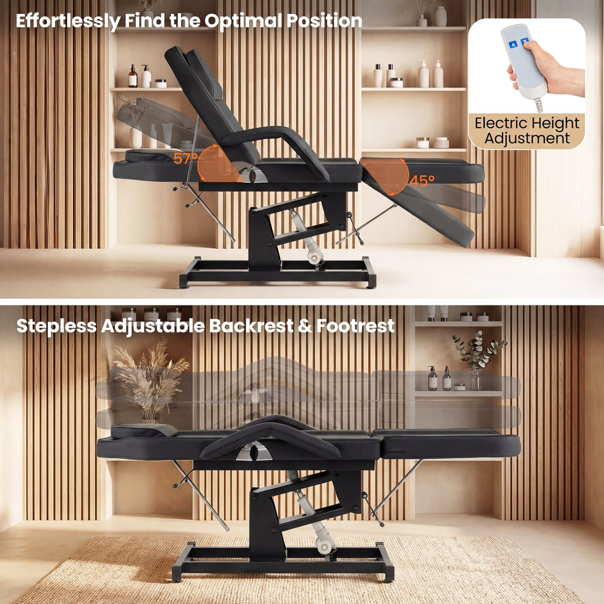 Tattoo Chair for Client Esthetician with Hydraulic Stool-Black view 5