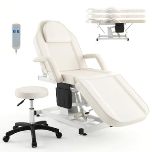 Tattoo Chair for Client Esthetician with Hydraulic Stool-White