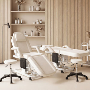 Tattoo Chair for Client Esthetician with Hydraulic Stool-White view 2