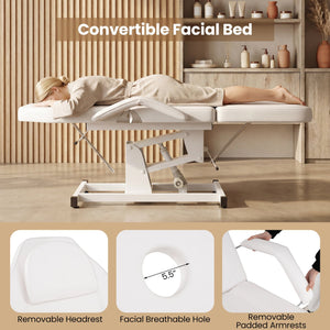 Tattoo Chair for Client Esthetician with Hydraulic Stool-White view 7