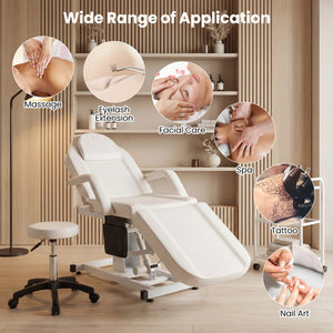 Tattoo Chair for Client Esthetician with Hydraulic Stool-White view 8