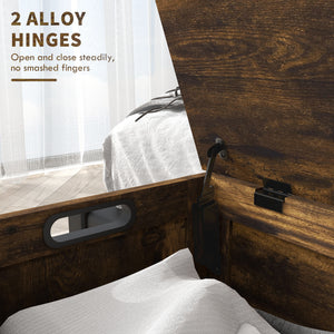 Storage Trunk with 2 Safety Hinges, Modern Entryway Bench with Side Handles, Storage Chest for Living Room – view 11
