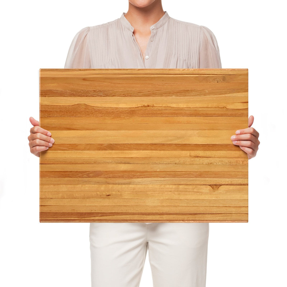 Teak Wood Cutting Board Extra Large 24 Inch Reversible Cutting Board with Handle view 4