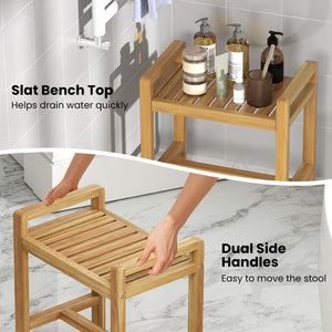 Teak Wood Shower Bench for Inside Shower Shaving Legs view 9