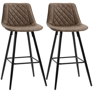 PU Leather Counter Height Bar Chairs Set of 2, 27.75" Bar Stools with Metal Legs for Dining Area – view 8