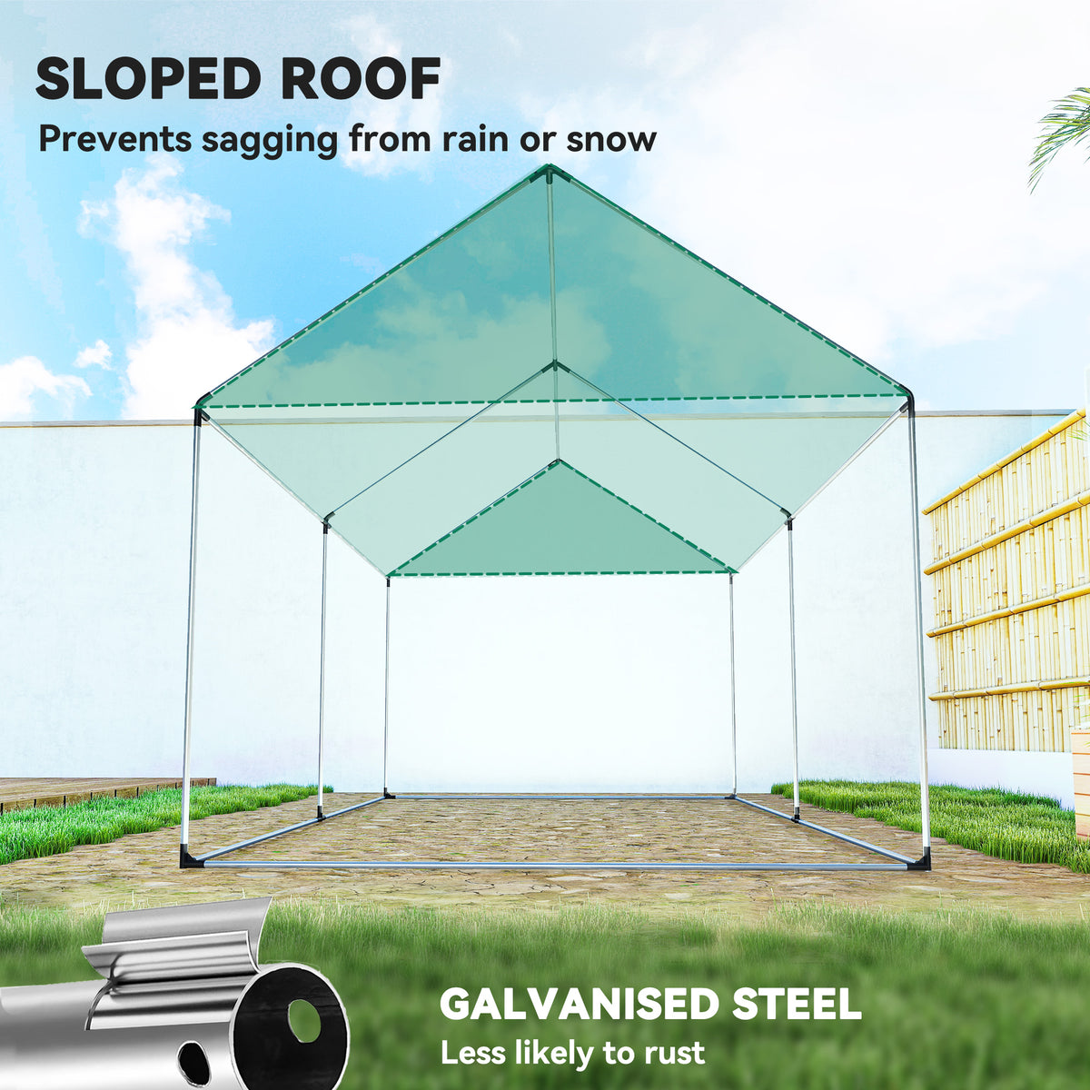 6.6' x 10' x 6.6' Walk-in Tunnel Greenhouse UV-resistant Wind Resistant Green House with Door and Mesh Windows, Green