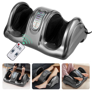 Therapeutic Shiatsu Foot Massager with High Intensity Rollers-Gray view 4
