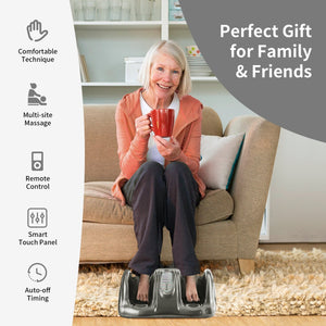 Therapeutic Shiatsu Foot Massager with High Intensity Rollers-Gray view 6