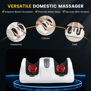 Therapeutic Shiatsu Foot Massager with High Intensity Rollers-White view 6