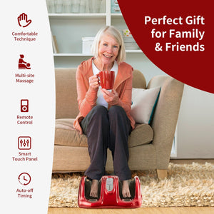 Therapeutic Shiatsu Foot Massager with High Intensity Rollers-Wine view 6