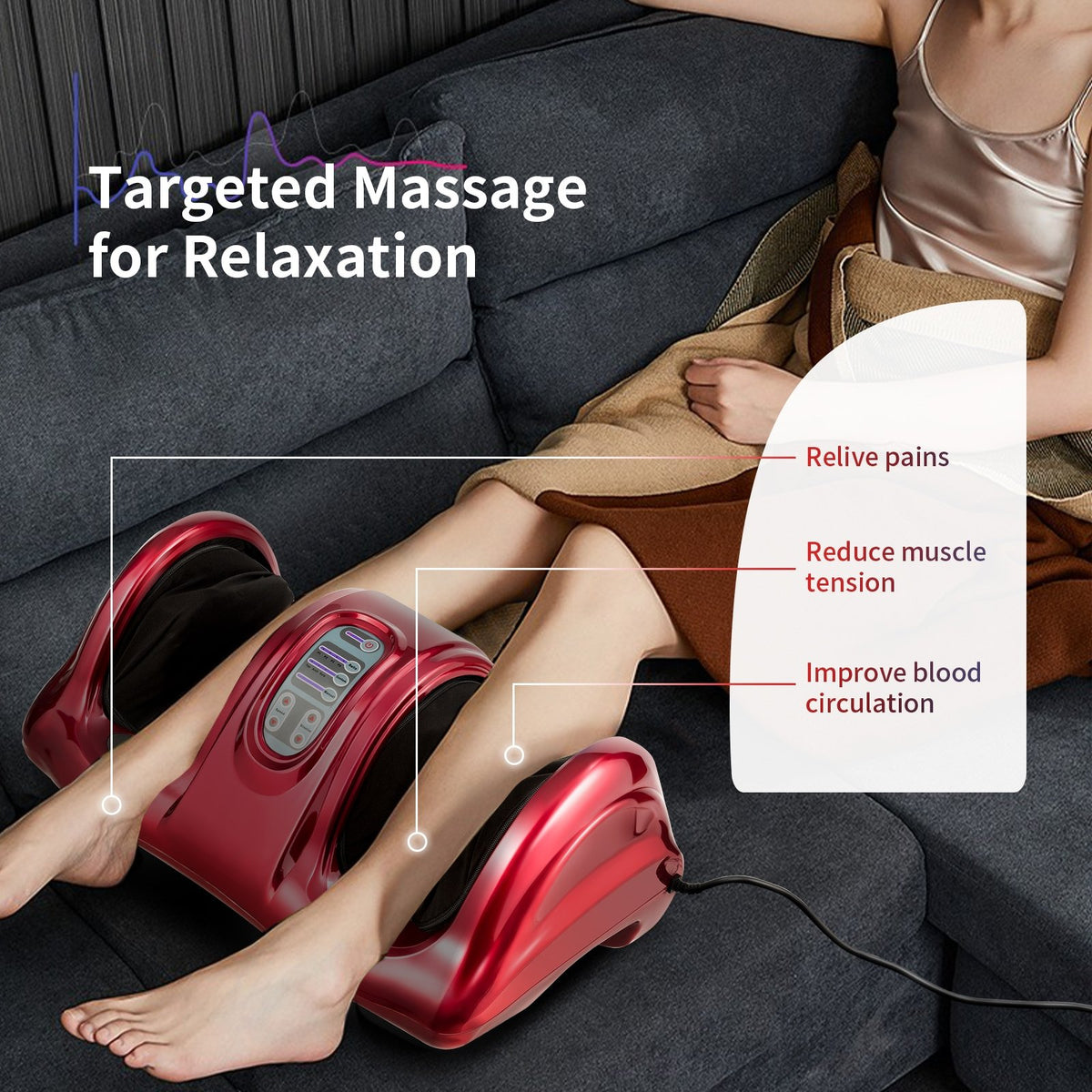 Therapeutic Shiatsu Foot Massager with High Intensity Rollers-Wine view 9