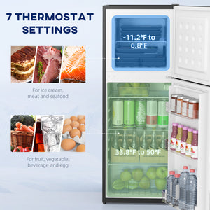 Double Door Mini Fridge with Freezer, 4.6 Cu.Ft Small Refrigerator with Thermostat, Shelves – view 4