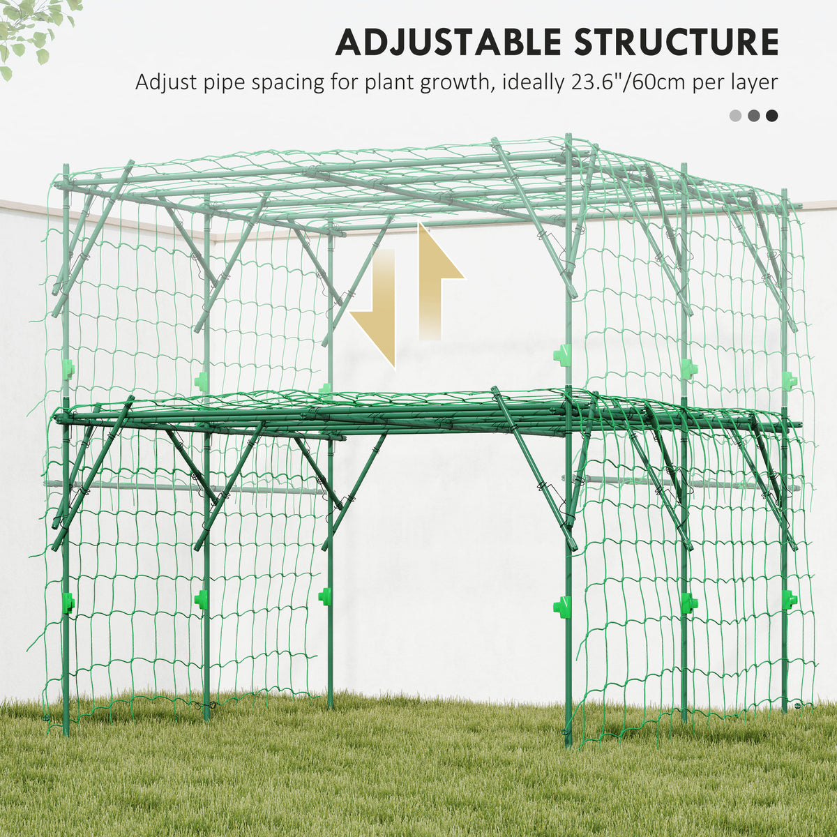 Garden Arch Cucumber Trellis for Climbing Plants, 7.3 FT Tall Metal Plant Trellis Support with Climbing – view 11