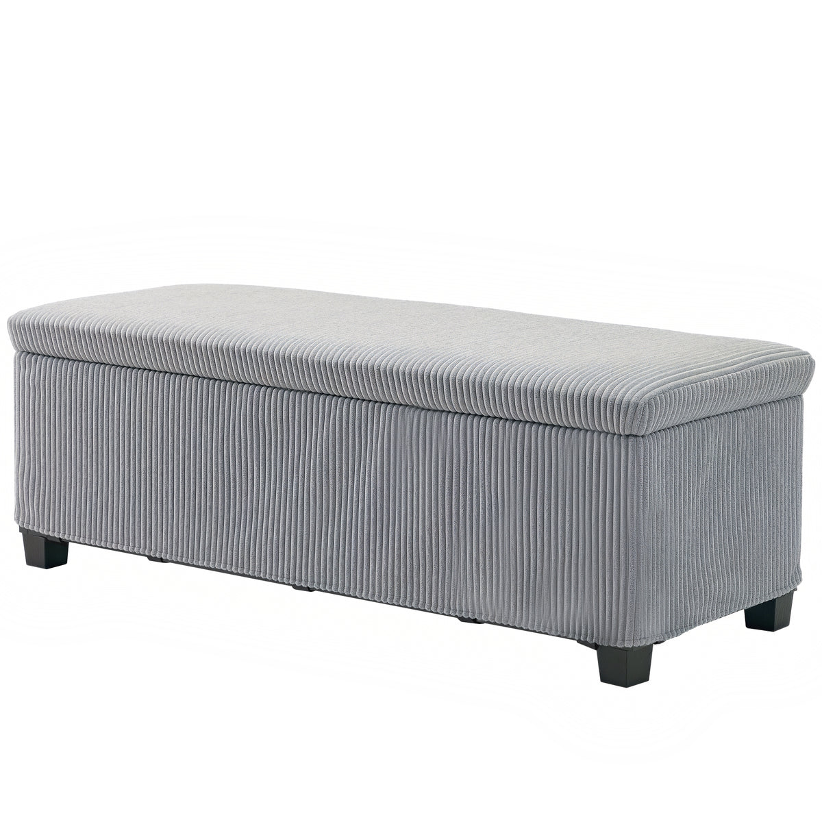 44 Inches Ottoman with Storage, Lid, Legs, Corduroy End of Bed Bench for Living Room, Bedroom, Entryway – view 8
