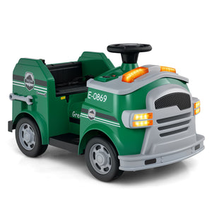 12V Toddler Fire Toy Car with Shovel and Wrench for Ages 37-95 Months-Green view 5