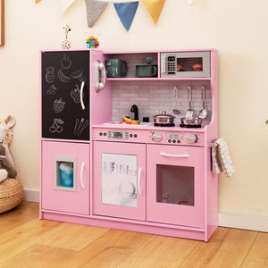 Toddler Pretend Play Kitchen for Boys and Girls 3-6 Years Old-Pink view 2