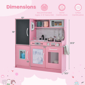 Toddler Pretend Play Kitchen for Boys and Girls 3-6 Years Old-Pink view 5