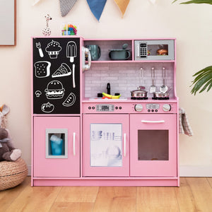 Toddler Pretend Play Kitchen for Boys and Girls 3-6 Years Old-Pink view 6