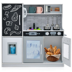 Toddler Pretend Play Kitchen for Boys and Girls 3-6 Years Old-White