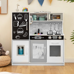 Toddler Pretend Play Kitchen for Boys and Girls 3-6 Years Old-White view 6