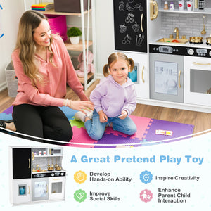Toddler Pretend Play Kitchen for Boys and Girls 3-6 Years Old-White & Golden view 5