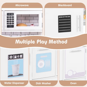 Toddler Pretend Play Kitchen Toy with Stove for 3+ Boys and Girls-White view 8