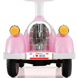 Toddler Ride on Toy Classic Sliding Car with Horn and LED Headlight-Pink view 4