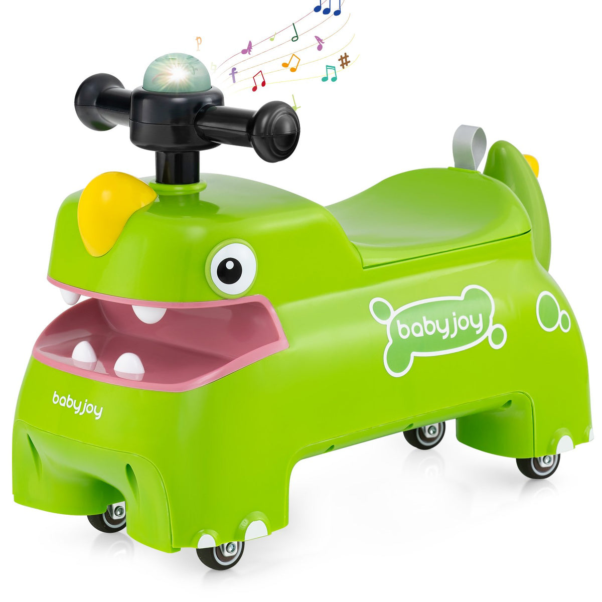 Toddler Ride on Toy Walking Sliding Car with Lights and Music-Green view 3
