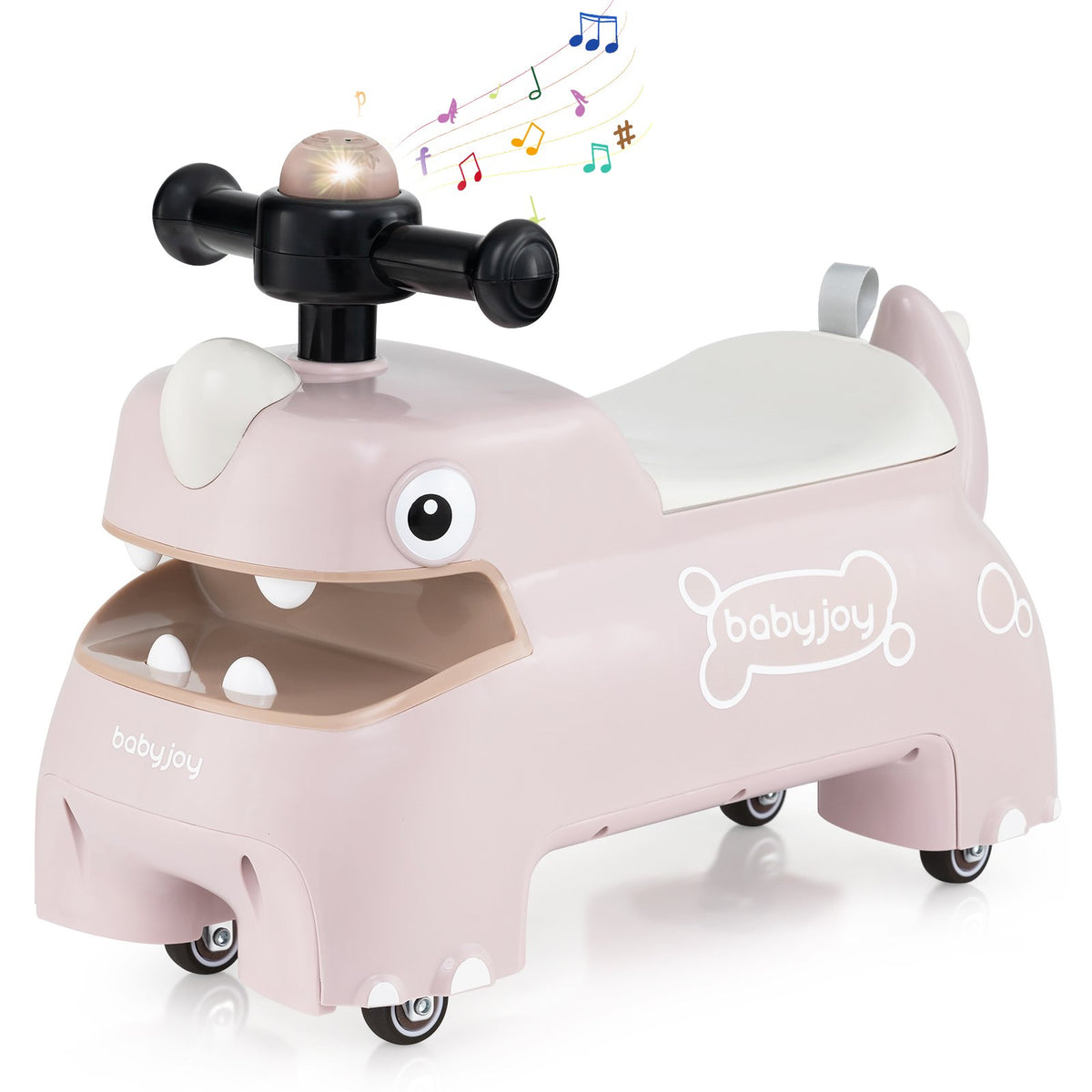 Toddler Ride on Toy Walking Sliding Car with Lights and Music-Pink view 3