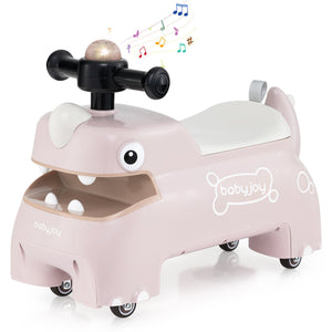 Toddler Ride on Toy Walking Sliding Car with Lights and Music-Pink view 3
