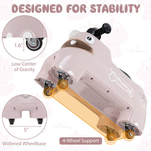 Toddler Ride on Toy Walking Sliding Car with Lights and Music-Pink view 8