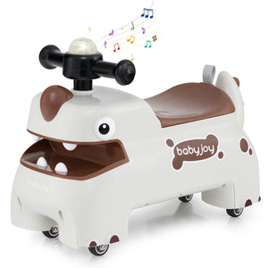 Toddler Ride on Toy Walking Sliding Car with Lights and Music-White view 3