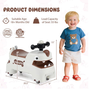 Toddler Ride on Toy Walking Sliding Car with Lights and Music-White view 4