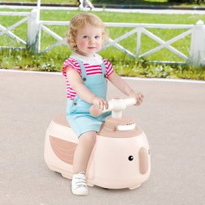 Toddler Ride on Toy with Trailer and Light Music-Beige view 3