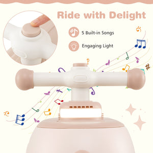 Toddler Ride on Toy with Trailer and Light Music-Beige view 8