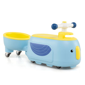 Toddler Ride on Toy with Trailer and Light Music-Blue