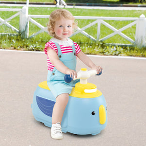Toddler Ride on Toy with Trailer and Light Music-Blue view 2