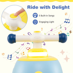 Toddler Ride on Toy with Trailer and Light Music-Blue view 8