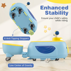 Toddler Ride on Toy with Trailer and Light Music-Blue view 9