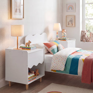 Toddler Scalloped Side Table with Wide Top & Open Compartment-White view 5