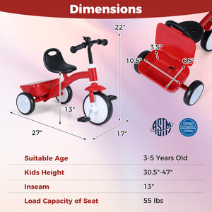 Toddler Tricycle with Glowing Wheels and 4-Level Adjustable Seat view 4