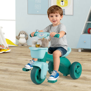 Toddler Tricycle with Limited Steering with Front Baskets and Bell-Green view 3